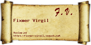 Fixmer Virgil névjegykártya